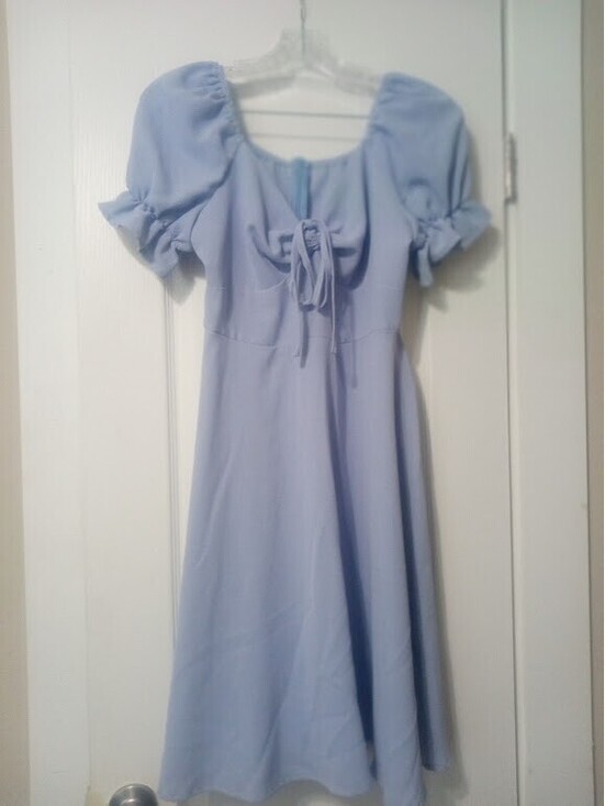 Dresses & Skirts - Light Blue Puff-Sleeve Dress | Comfy | Perfect for spring outings GUC